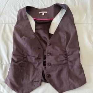 Charlotte Russe Brown Vest with Pink Accent